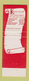 Matchbook Cover - Kings Cellar Restaurant Hermosa Beach Hollywood Malibu CA