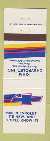 Matchbook Cover - Kihm Chevrolet Hamilton OH