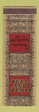 Matchbook Cover - Bull and Bear Restaurant Pontiac Rental Cars