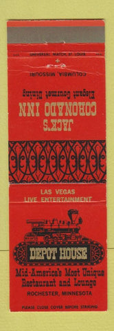 Matchbook Cover - Depot House Rochester MN Jack's Coronada Inn Columbia MO