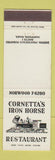 Matchbook Cover - Cornetta's Iron Horse train Restaurant Norwood MA