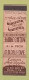 Matchbook Cover - MD Abuhove Cameras Photo Supply Philadelphia PA feature