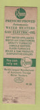 Matchbook Cover - Rheed Water Heaters Bethlehem PA Silverberg & Goldberg