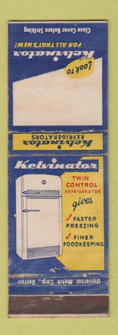 Matchbook Cover - Kelvinator Refrigerator  Freezer WEAR