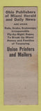 Matchbook Cover - Don't Buy News or Herald Newspaper Miami FL Union