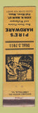 Matchbook Cover - Pire's Hardware Fall River MA