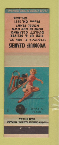 Matchbook Cover - Woodruff Cleaners pinup WEAR