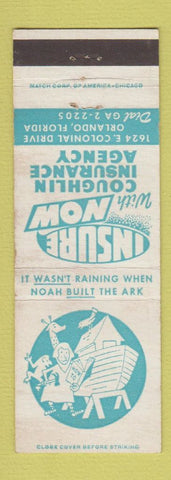 Matchbook Cover - Coughlin Insurance Agency Orlando FL