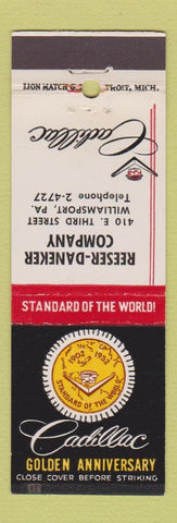 Matchbook Cover - Reeser Daneker Cadillac Williamsport PA