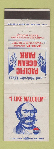 Matchbook Cover - Pacific Ocean Amusement Park Santa Monica CA