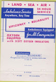 Matchbook Cover - Hay and Peabody Ambulance service Portland ME 40 Strike