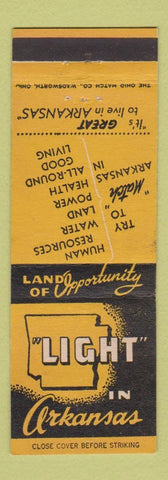 Matchbook Cover - Arkansas Tourism Commerce Little Rock AR