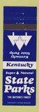 Matchbook Cover - Kentucky State Parks Frankfort KY