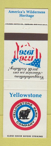 Matchbook Cover - Yellowstone Park Company 1976