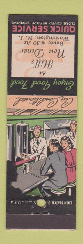 Matchbook Cover - Hill's New Diner Washington NJ