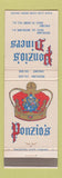 Matchbook Cover - Ponzio's Diners Brooklawn Cherry Hill NJ