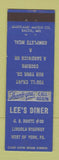 Matchbook Cover - Lee's Diner York PA