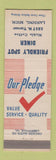 Matchbook Cover - Friendly Spot Diner Lansing MI