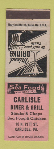 Matchbook Cover - Carlisle Diner Grill PA