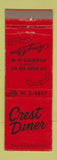 Matchbook Cover - Crest Diner Philadelphia PA