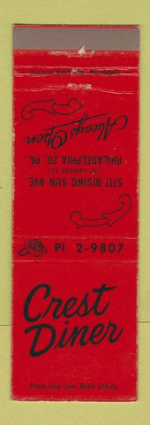 Matchbook Cover - Crest Diner Philadelphia PA