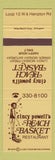 Matchbook Cover - Cincy Powell's Peach Basket Restaurant TX Basketball
