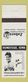 Matchbook Cover - Bill Zubers Homestead Amana IA baseball