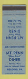 Matchbook Cover - Mount Penn Diner Reading PA