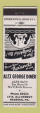 Matchbook Cover - Alex George Diner Reading PA
