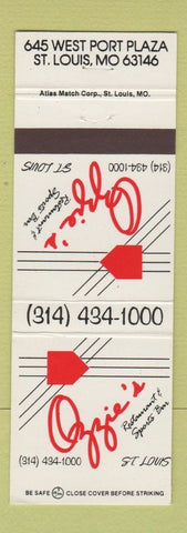 Matchbook Cover - Ozzie Smith's Restaurant St Louis MO baseball Cardinals