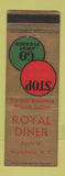 Matchbook Cover - Royal Diner Wurtsboro NY WORN GOLD