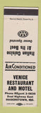 Matchbook Cover - Venice Restaurant and Motel Hagerstown MD