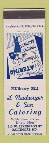 Matchbook Cover - L Neuburger & Son Catering Baltimore MD