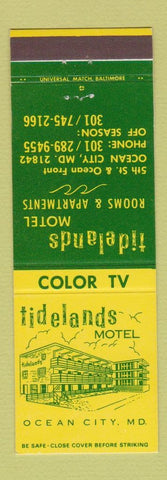 Matchbook Cover - Tidelands Motel Ocean City MD