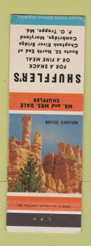 Matchbook Cover - Shuffler's Restaurant Cambridge MD Trappe