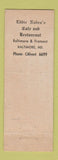 Matchbook Cover - Eddie Naden's Cafe Baltimore MD Christmas
