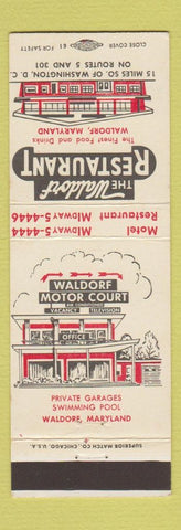 Matchbook Cover - Waldorf Restaurant MD