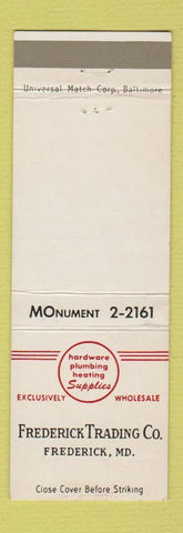 Matchbook Cover - Frederick Trading Co Hardware Plumbing Supply Frederick MD