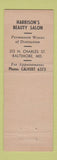 Matchbook Cover - Harrison's Beauty Salon Baltimore MD girlie