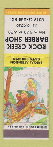 Matchbook Cover - Rock Creek Barber Shop hillbilly
