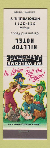 Matchbook Cover - Hilltop Motel Nicholville NY hillbilly