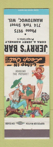 Matchbook Cover - Jerry's Bar Manitowoc WI hillbilly Kornely
