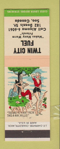 Matchbook Cover - Twin City Fuel Sault Ste Marie ON hillbilly