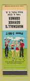 Matchbook Cover - Marshall's Service Corner Sioux Falls SD hillbilly