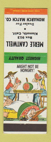 Matchbook Cover - Merle Cantwell Monarch Match Klamath CA hillbilly