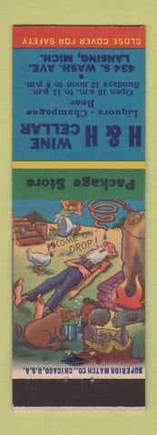 Matchbook Cover - H&H Wine Cellar Lansing MI hillbilly