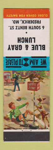 Matchbook Cover - Blue & Gray Lunch Frederick MD