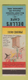 Matchbook Cover - Della's Cafe Lebanon OR hillbilly