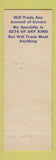 Matchbook Cover - RMS Convention 1954 Indianapolis IN hillbilly