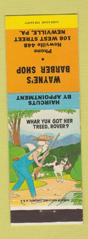 Matchbook Cover - Wayne's Barber Shop Newville PA hillbilly